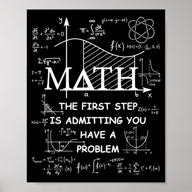 Poster Matemática o primeiro passo é admitir que tem um p (Frente)