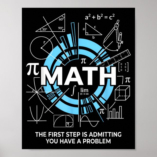 Poster Matemática O Primeiro Passo É Admitir Que Você Tem (Frente)