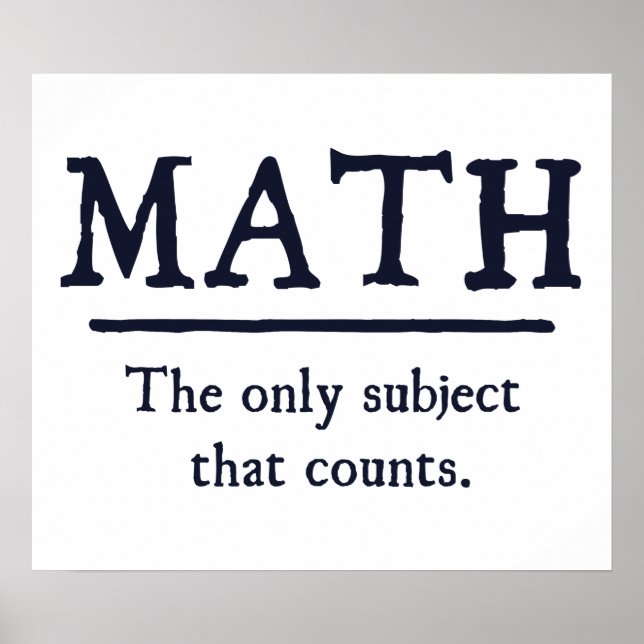 Pôster Matemática O Único Assunto Que Conta (Frente)