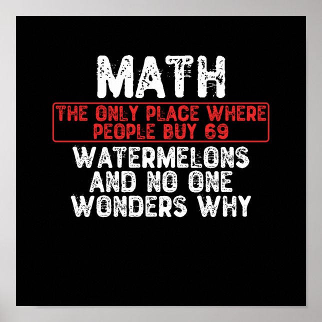 Poster Matemática. O Único Local Onde A Pessoas Comprar 6 (Frente)