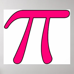 Pôster Matemática quente do símbolo do Pi 3,14 da luz d