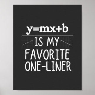 Poster Matemático Pun One-Liner. Equação de linha. Eu Gos