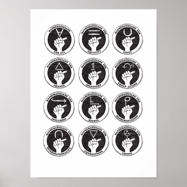 Pôster Matemáticos para todos, igualdade, unidade... Pôst (Frente)