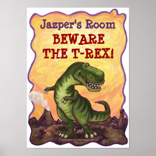 Pôster Material da escrita de Rex do tiranossauro