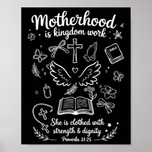 Poster Maternidade É Trabalho do Reino Dia das Mães Crist
