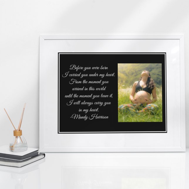 Poster Maternity Photo Beautiful Pregnant Mom Quote (Criador carregado)