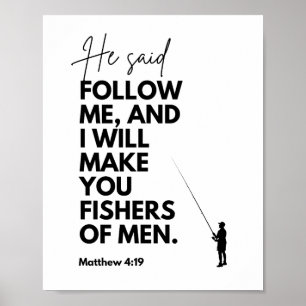 Poster Mateus 4:19 Pescadores de Homens Versículo Bíblico