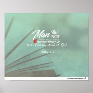 Pôster Mateus 4:4 - Homem deve viver em palavra