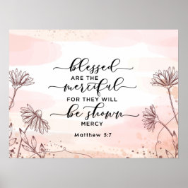 Poster Mateus 5:7 Abençoados são a Bíblia misericordiosa 