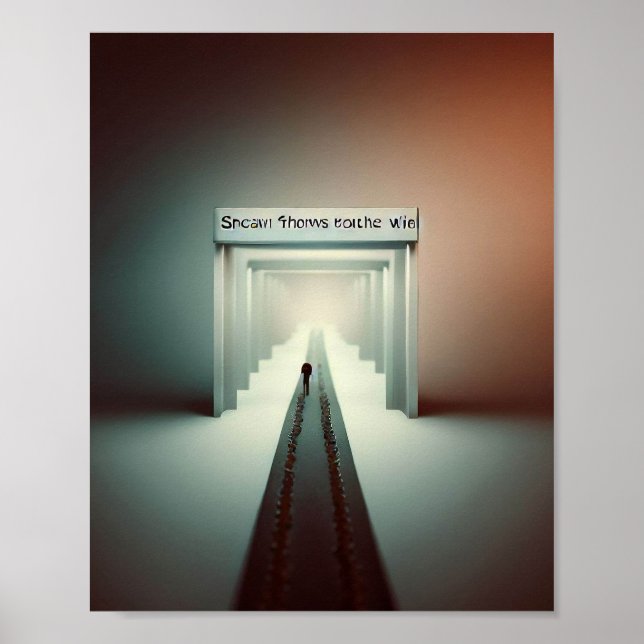 Poster Mateus 7:13-14: "Entre pela porta estreita (Frente)