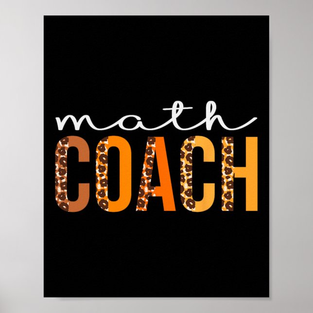 Poster Math Coach Leopard Squad Fall Autumn Thanksgi (Frente)