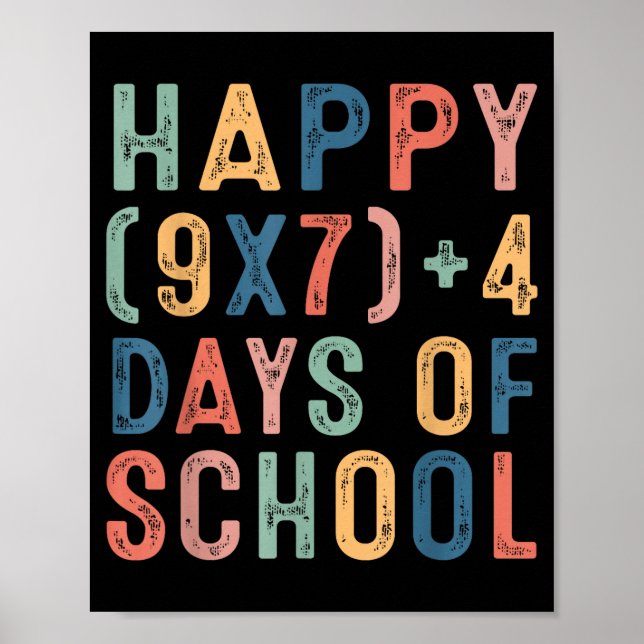 Poster Math Formula 67 Days Of School Funny Math Teacher  (Frente)