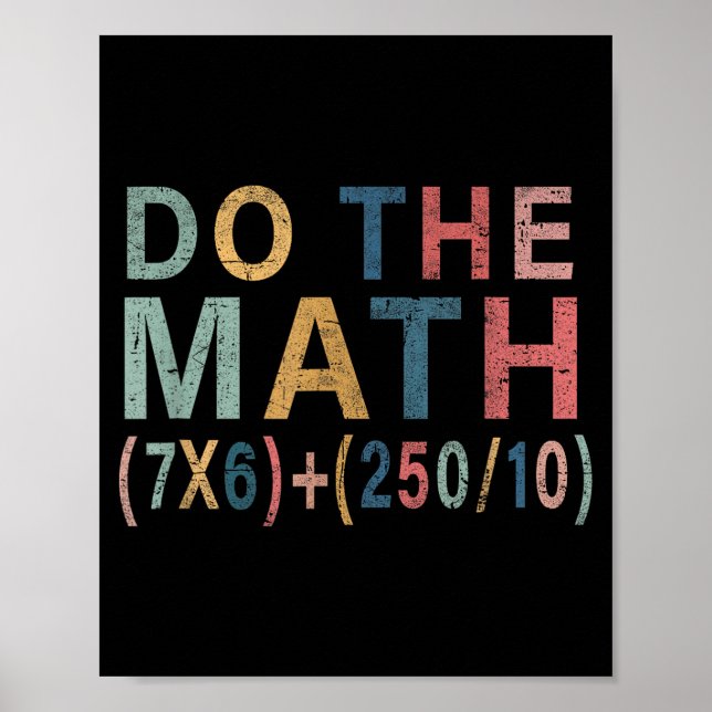 Poster Math Meme Funny Gift For Teacher, Student Men Wome (Frente)