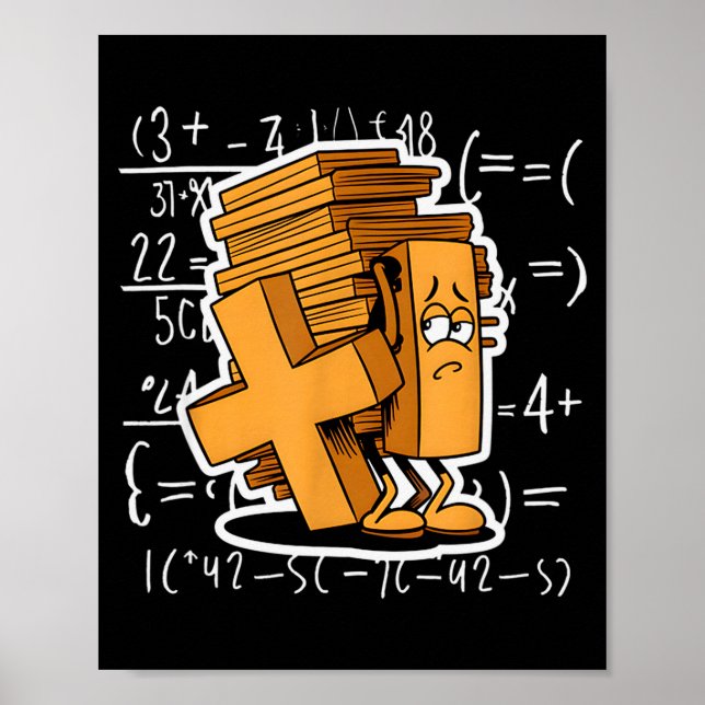 Poster Math Overload Funny Equation Cartoon  (Frente)