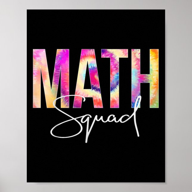 Poster Math Squad Tie Dye Back To School Women Appreciati (Frente)