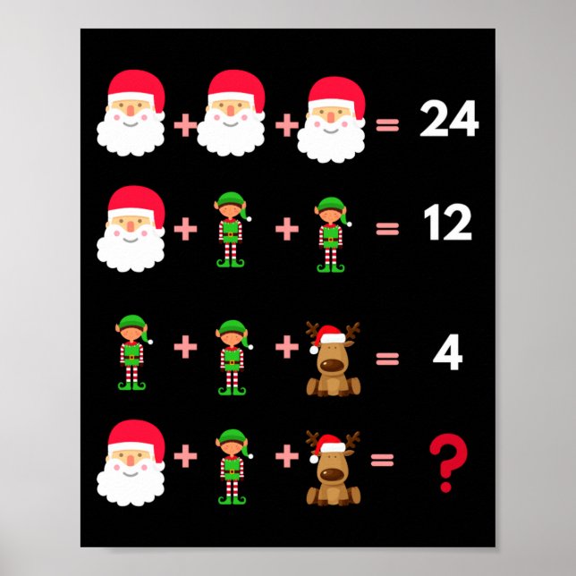 Poster Math Teacher Christmas Shirt Quiz  (Frente)