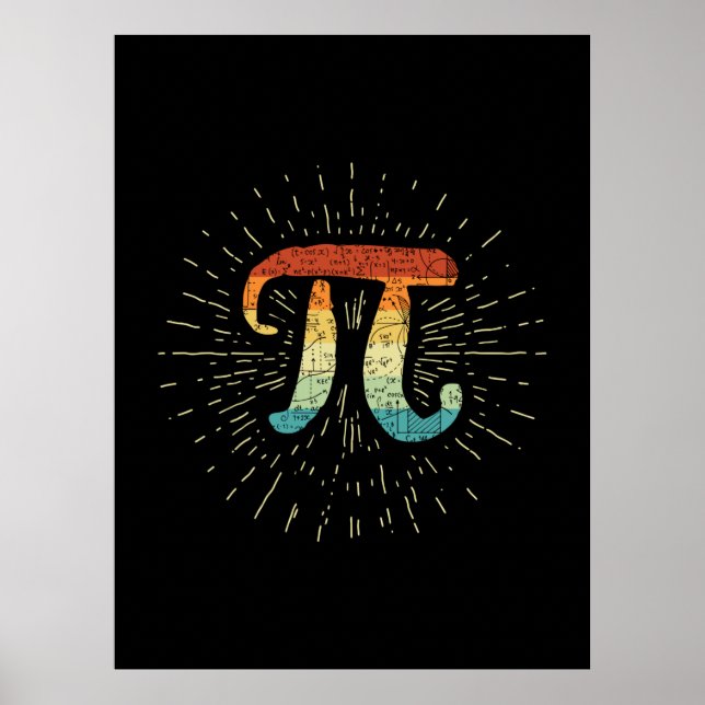 Poster Math Teacher Cute Pi (Frente)