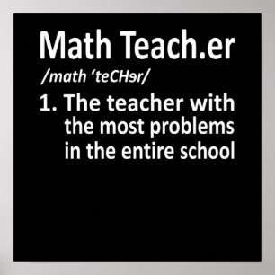 Poster Math Teacher Definition Mathematics Maths Student