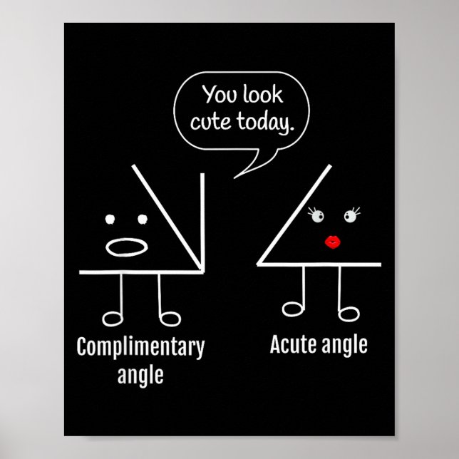 Poster Math Teacher Tee - Complimentary Acute Angle  (Frente)