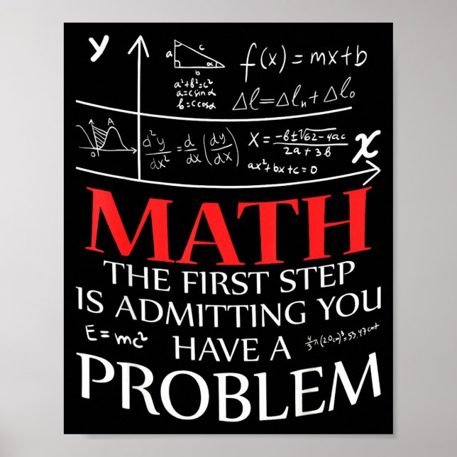 Poster Math The First Step Is Admitting You Have A Proble (Frente)