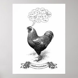 Poster Mathemachicken Funny Math Chicken Piada