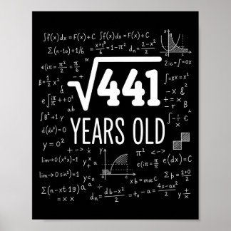 Poster Mathematics Square Root 441 Years Old, Clever Math