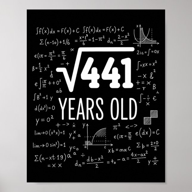 Poster Mathematics Square Root 441 Years Old, Clever Math (Frente)