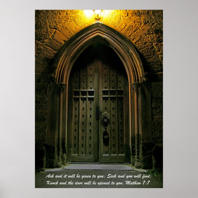 Pôster Mathew 7:7 Porta grande (Frente)