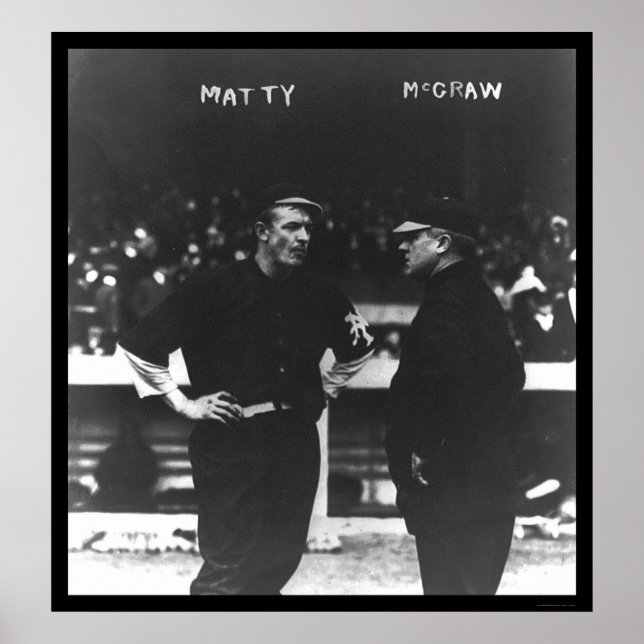 Pôster Mathewson McGraw Giants Baseball 1913 (Frente)