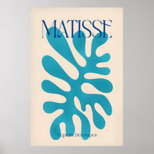 Poster Matisse Azul Ciano Forma Abstrata Papiers Découpés