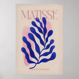 Poster Matisse Folha Azul Abstrata Papiers Découpés Pared
