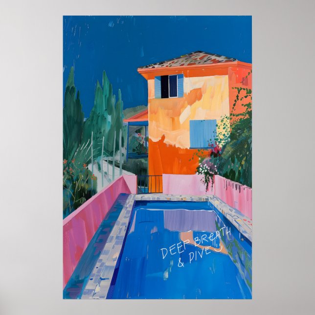 Poster Matisse Inspired Mediterranean Pool Art Print Bold (Frente)