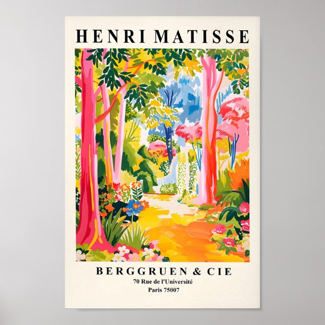 Poster Matisse Style Tropical Forest Poster, Máximo Rosa (Frente)