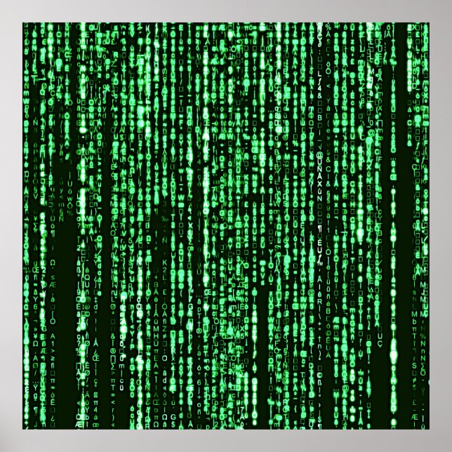 Poster Matrix code Be a warrior againt the system  (Frente)