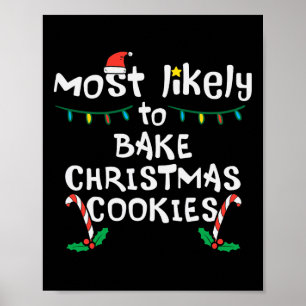 Poster Matriz da Família Cookie Xmas de Natal mais Assar