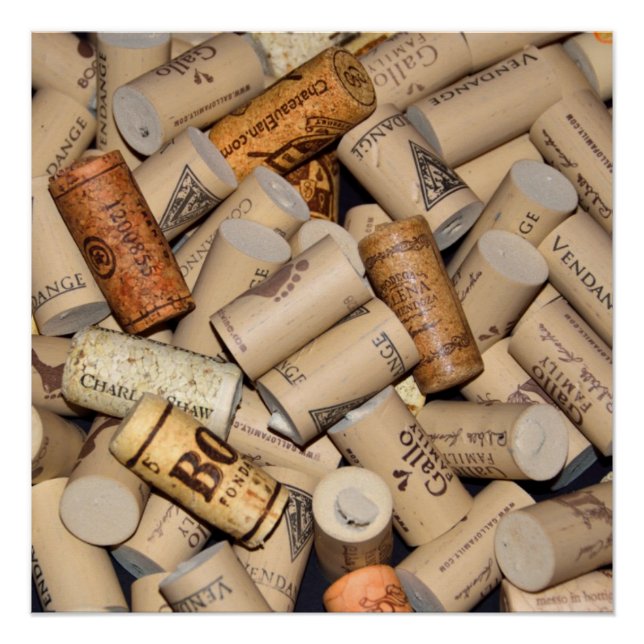 Pôster Matriz de rolhas de vinho (Frente)
