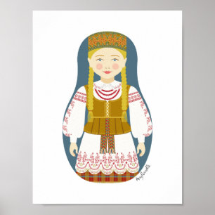 Poster Matryoshka lituano