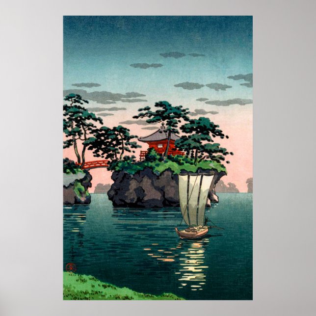 Poster Matsushima por Tsuchiya Koitsu (Frente)