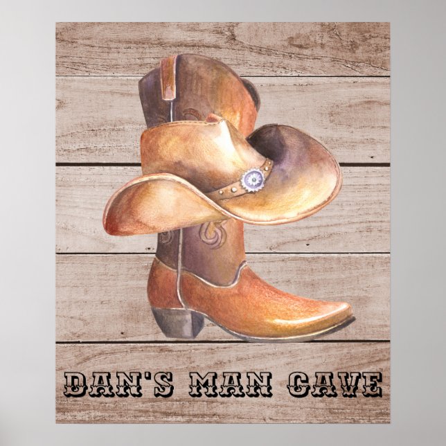 Poster Matte Cowboy Boot e Chapéu (Frente)