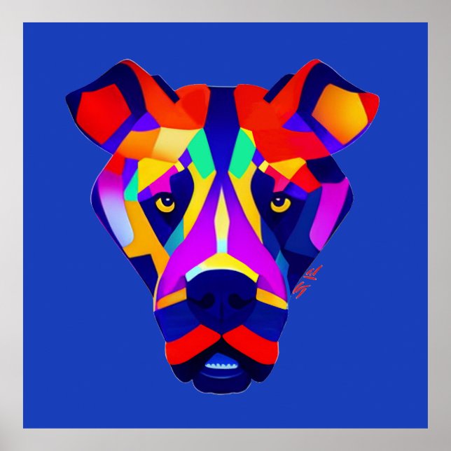 Pôster matte valor azul do cachorro de Alexander (Frente)