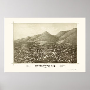 Poster Matteawan, Novo Mapa Panorâmico - 1886