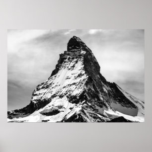 Poster Matterhorn, cumes preto e branco
