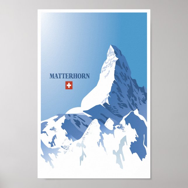 Poster Matterhorn,Zermatt,Suiça,Esqui (Frente)