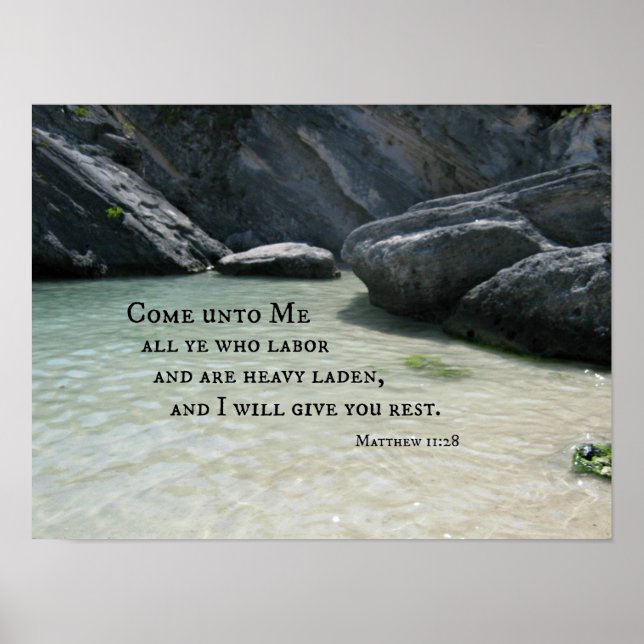 Poster Matthew 11:28 Come unto Me, all ye who labor... (Frente)