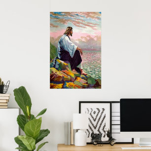 Pôster Matthew 14:22-23 Jesus prece sozinho