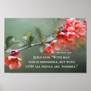 Poster Matthew 19:26 With GOD All Things are Possible