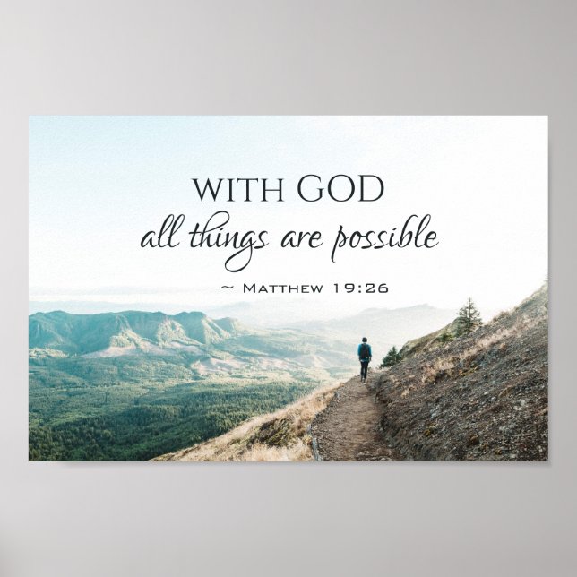 Poster Matthew 19:26 With God all things are possible (Frente)