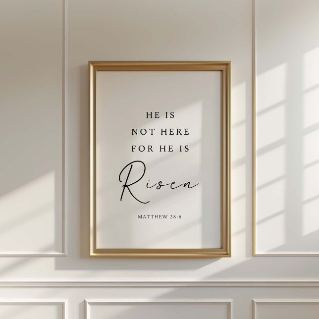 Poster Matthew 28:6 Ele é Risen, Páscoa Cristã (Criador carregado)