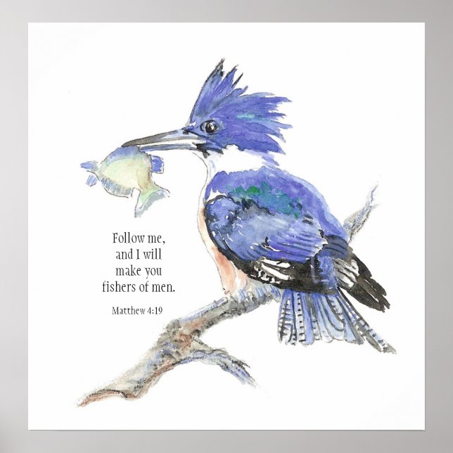 Pôster "Matthew 4:19" Fishers Men - Bíblia Kingfisher (Frente)