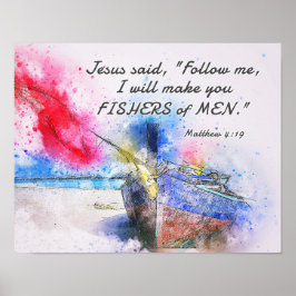 Poster Matthew 4:19 Jesus disse, siga-me Bíblia Verse